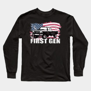 First Gen cummins Dodge ram truck Squarebody First generation Truck Classic American 1st gen Pickup Long Sleeve T-Shirt